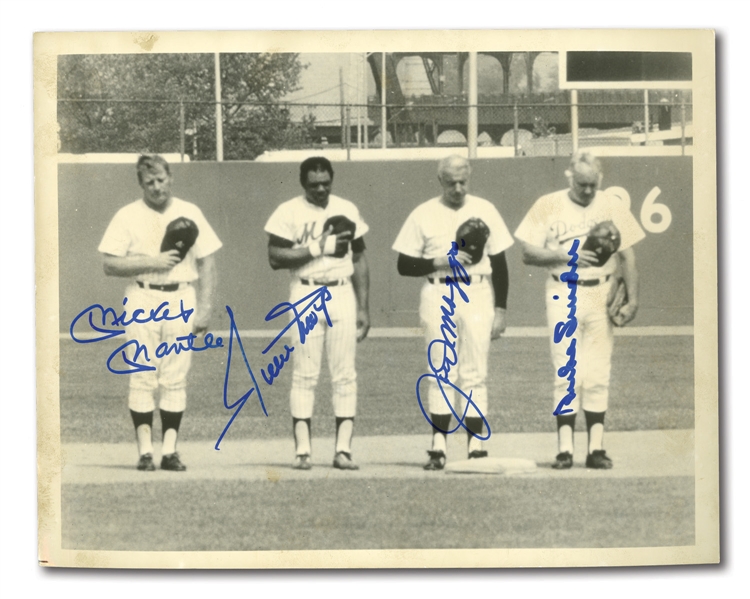 MICKEY MANTLE, WILLIE MAYS, JOE DIMAGGIO AND DUKE SNIDER AUTOGRAPHED PHOTO